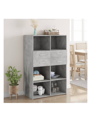 Sonata H Висок шкаф, бетонно сив, 80x42,5x124 см, инженерно дърво