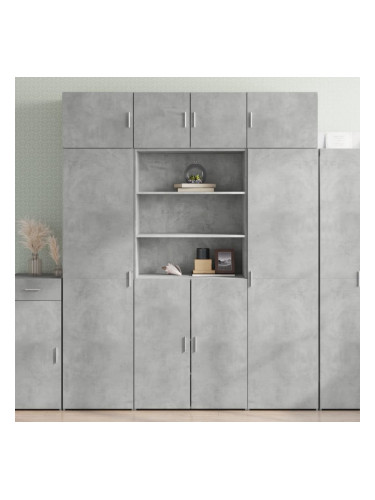 Sonata H Висок шкаф, бетонно сив, 80x42,5x185 см, инженерно дърво