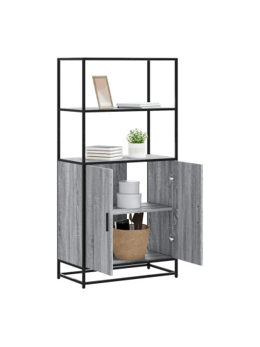 Sonata H Висока дъска Grey Sonoma 68x35x139 cm Обработено дърво и метал