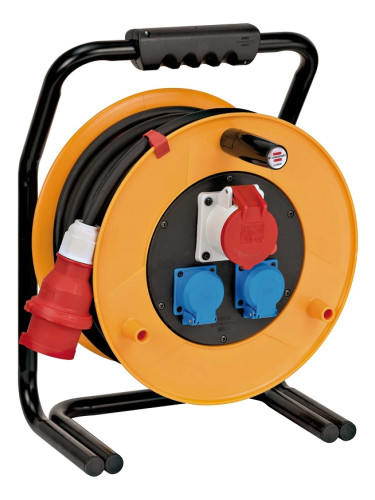 Макара удължител-разклонител CEE 40m, 3-ка, 5x1.5mm2, с термозащита, IP44, Brobusta®, Brennenstuhl, 1316200