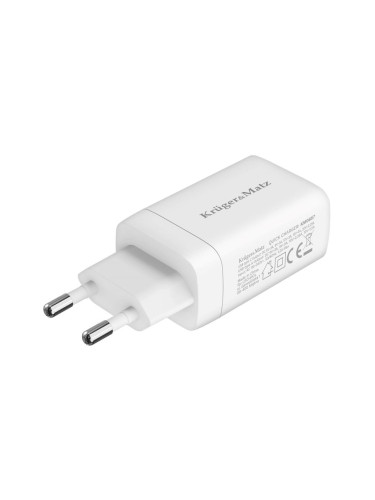 Зарядно за телефон, USB и USB Type-C, 65W, бяло, KM0857, Kruger&Matz