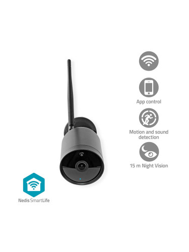 Wi-Fi smart камера за видеонаблюдение, SmartLife, IP65, 130°, NEDIS WIFICO40CBK