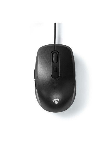 Оптична мишка, NEDIS, MSWD110BK, USB, 6 бутона, черна