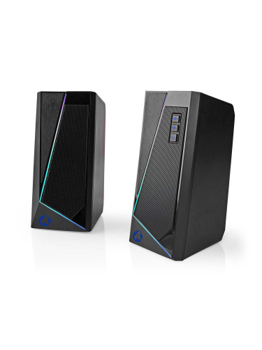 Тонколони, за компютър, RGB, USB, 18W, RMS 6W, черни, GSPR31020BK, NEDIS