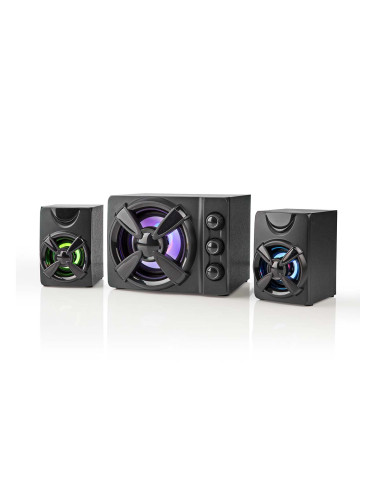 Тонколони със субуфер, за компютър, RGB, USB, 33W, RMS 11W, черни, GSPR31021BK, NEDIS