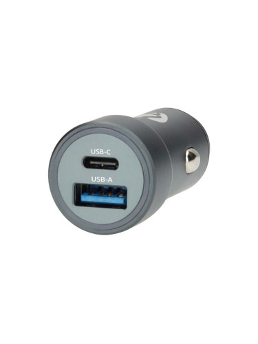 Автомобилно зарядно за телефон, USB+Type-C, 12~24VDC, 5VDC, 48W, CCH1C1A48WBK, NEDIS