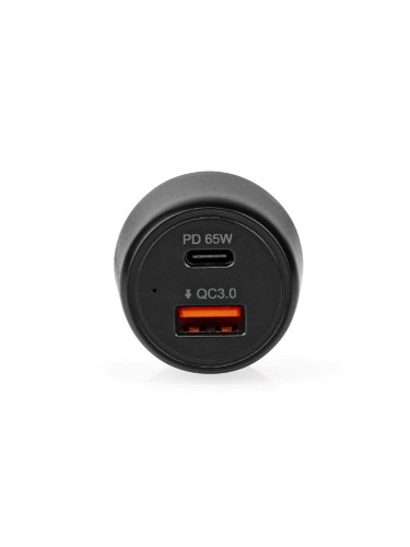 Автомобилно зарядно за телефон, USB+Type-C, 12~24VDC, 5VDC, 65W, CCPD65W100BK, NEDIS