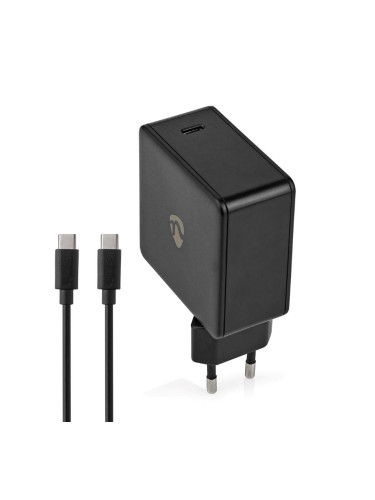 Зарядно за телефон с USB, Type-C, 230VAC, 20VDC, 65W, черен, WCPD65W100BK