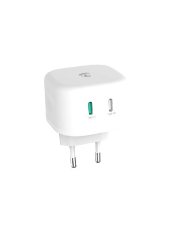 Зарядно за телефон с USB, 2xType-C, 230VAC, 20VDC, 45W, бял, WCGPD45W100WT