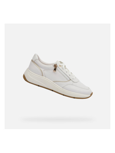 White women's sneakers Geox Cristael - Women's