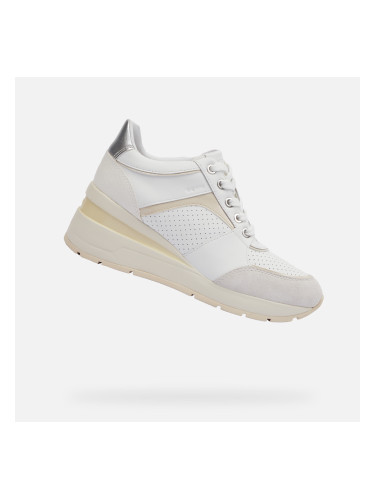 White women's sneakers Geox Zosma - Women's