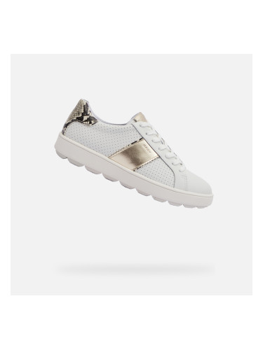 White women's sneakers Geox Spherica ECUB-1 - Women's