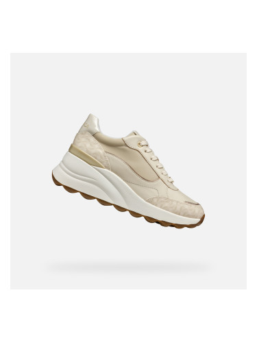 Cream women's sneakers Geox Spherica EC13 - Women's