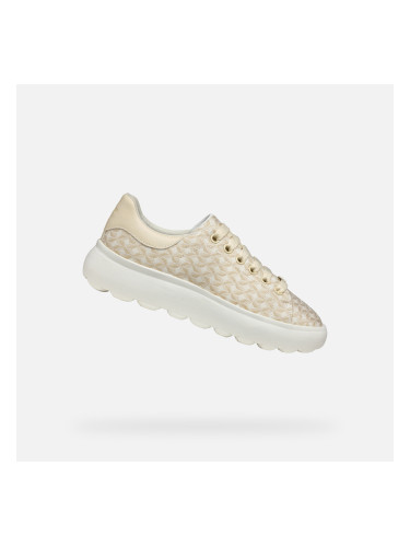 Cream women's sneakers Geox Spherica EC4.1 - Women's