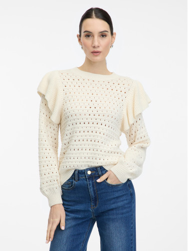 Cream Women's Sweater with Ruffles ORSAY - Women's