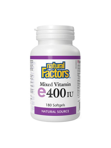 ВИТАМИН E ТОКОФЕРОЛИ МИКС 400 IU капсули 268 мг * 180 НАТУРАЛ ФАКТОРС