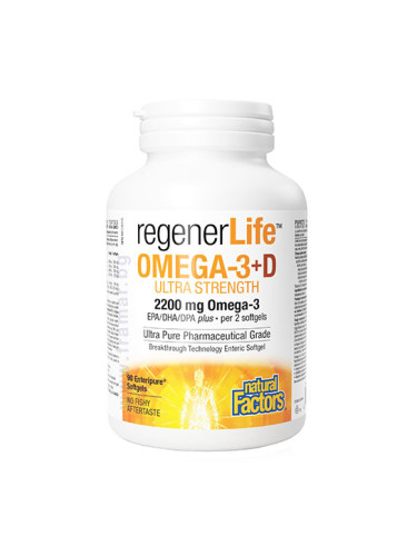 РЕГЕНЕРЛАЙФ ОМЕГА-3 + ВИТАМИН D3 500 IU капсули * 90 НАТУРАЛ ФАКТОРС 