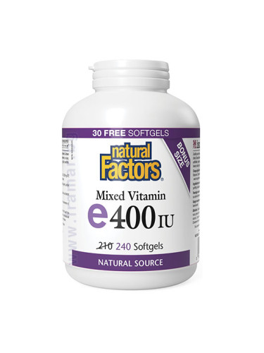 ВИТАМИН E ТОКОФЕРОЛИ МИКС 400 IU капсули * 240 НАТУРАЛ ФАКТОРС 