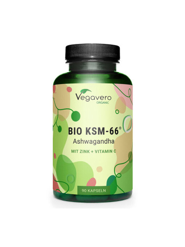 Нервна система - BIO KSM-66 Ашваганда + Цинк и Витамин С, 90 капсули