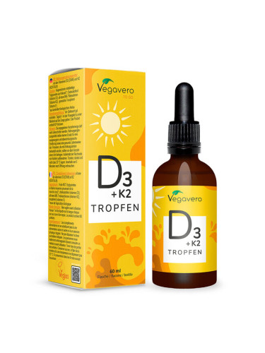 Кости и зъби - Витамин D3 + K2, 60 ml капки