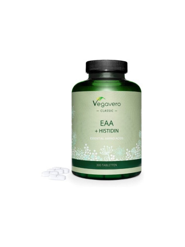 EAA+ Histidin/ Есенциални аминокиселини + Хистидин, 300 таблетки, 100% Vegan Vegavero
