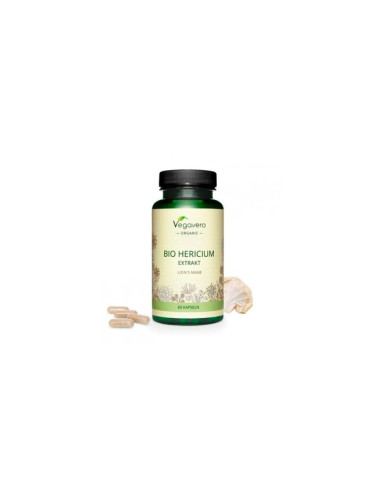 Hericium Bio Extrakt/ Херициум (Лъвска грива) БИО екстракт, 60 капсули, 100 % Vegan Vegavero