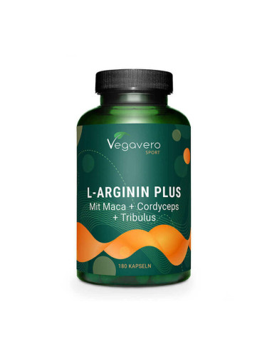Л-Аргинин Плюс Мака, Кордицепс и Трибулус -  L-Arginin Plus (mit Maca, Cordyceps, Tribulus), 180 кап