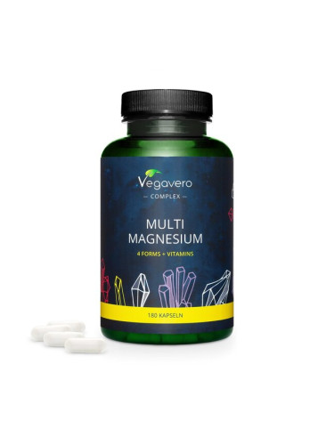 Multi Magnesium - Мулти магнезий с витамини В2 и В6, 180 капсули Vegavero