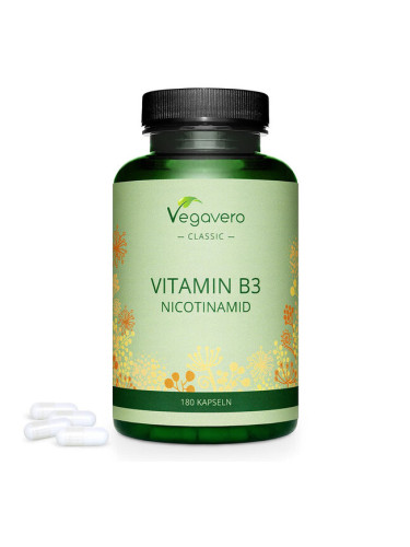 Витамин В3 (Никотинамид) - Vitamin B3 Nicotinamid, 180 капсули
