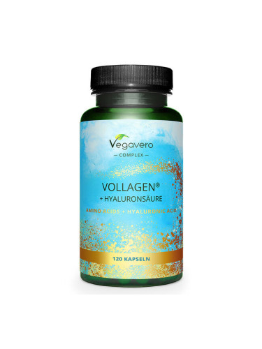Коса и кожа - Аминокиселини + Хиалуронова киселина Vollagen, 120 капсули Vegavero