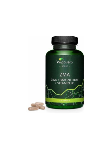 При активен спорт - Цинк+Магнезий+Витамин B6 - ZMA, 120 капсули