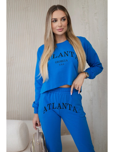 Set with Atlanta purple blue print