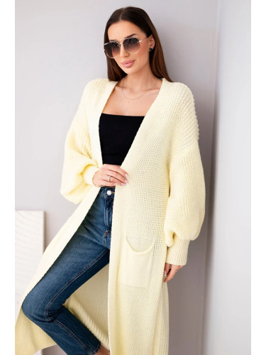Kesi Włoski Sweater long cardigan yellow