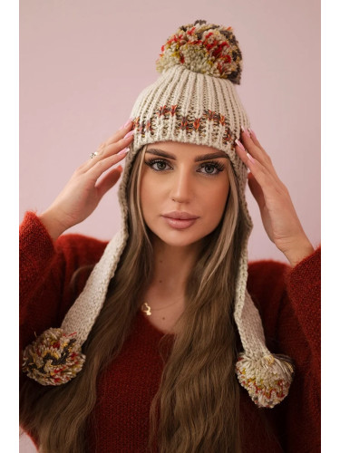Women's cap with long ears Nadia K321 beige
