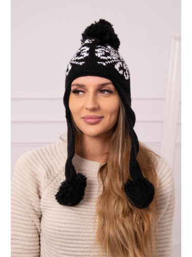 Kesi Women's long eared cap Balbina K381 black