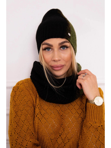 Women's three-color set P103 black+khaki