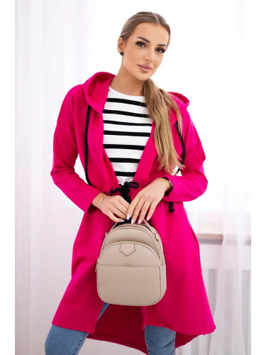 Coat with a long back fuchsia