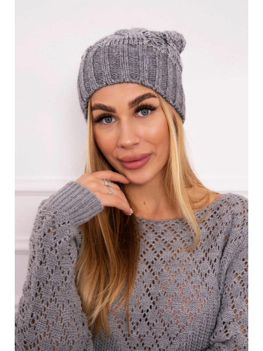 Kesi Cap with fleece Paryż K213 light gray