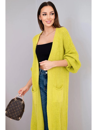 Włoski Sweater long cardigan pistachio