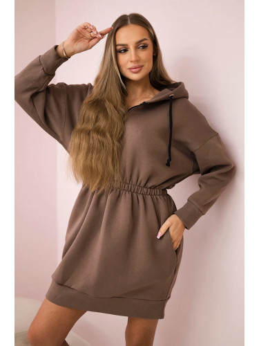 Insulated mocha hooded dress