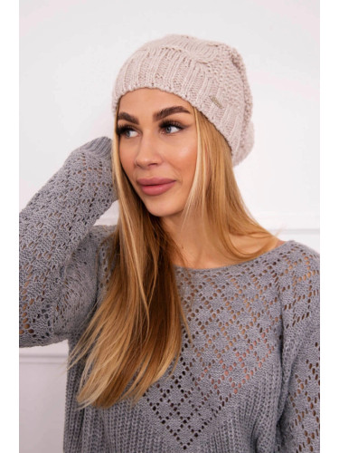 marka niezdefiniowana Cap with fleece Justyna K253 light beige