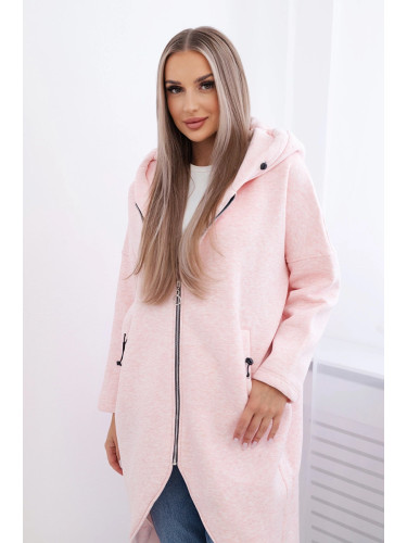 Long insulated sweatshirt powder pink melange