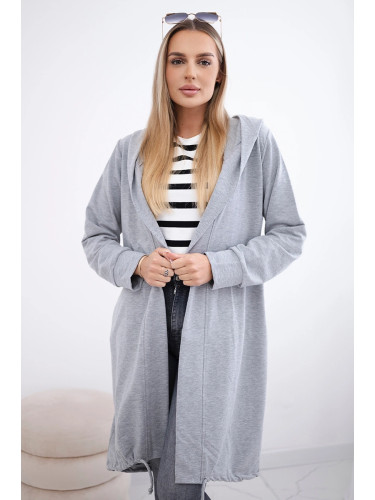 Cardigan with oversize print grey