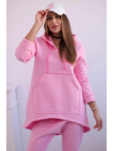 Baggy trousers set in light pink