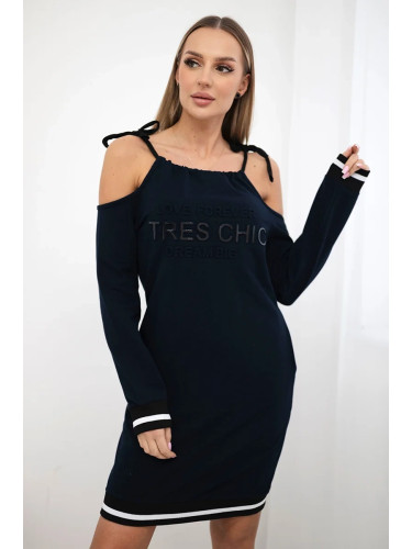 Tres Chic Dress Navy Blue