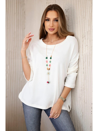 Kesi Włoski Blouse with necklace ecru