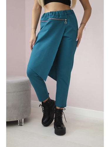 Włoski Punto Milano Winter trousers with a decorative zipper nautical