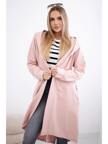 Cardigan with oversize print dark powder pink