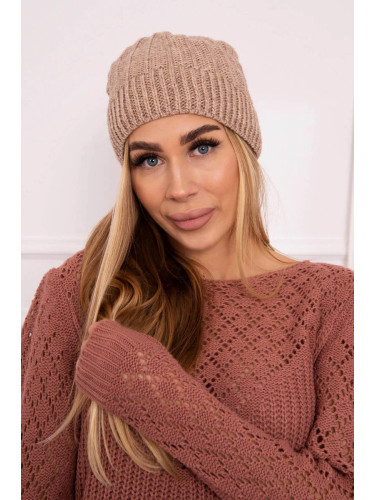 marka niezdefiniowana Cap with fleece Anna K238 dark beige
