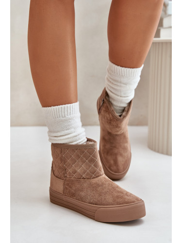 Ankle snow boots with zip insulated with fur Big Star beige